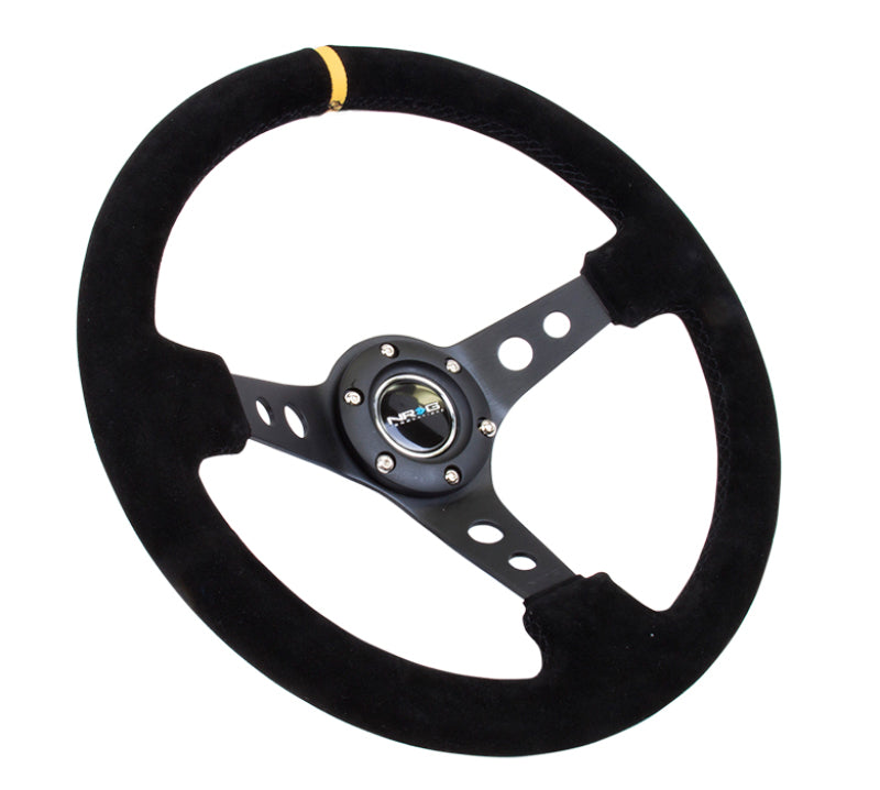 NRG Reinforced Steering Wheel-350mm Sport Steering Wheel (3" Deep)-Suede RST-006S-Y User 1