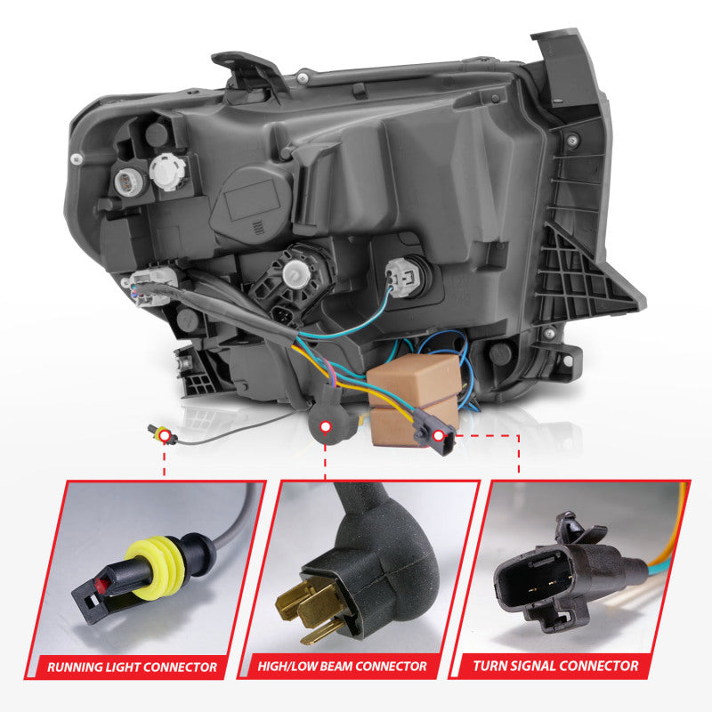 ANZO 2014-2017 Toyota Tundra LED Crystal Headlights w/ Switchback Black Housing w/ DRL 111531 111531 User 4