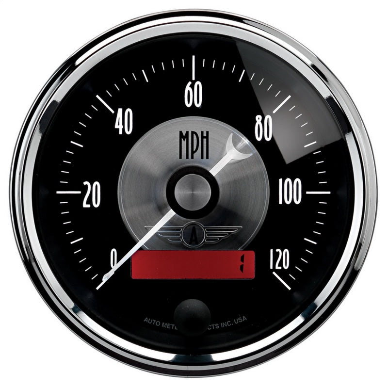 Autometer 3-3/8" Speedometer, 0-120 Mph, Electric, Prestige Black Diamond 2086 Photo - Primary