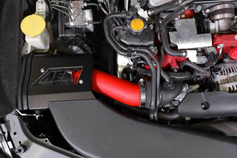 AEM Induction 2019 Subaru WRX STI 2.5L Cold Air Intake - Wrinkle Red 21-863WR 21-863WR Photo - Mounted