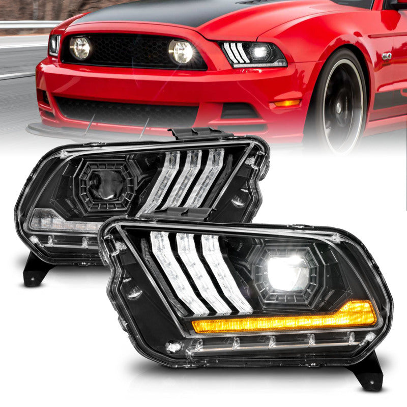 ANZO 13-14 Ford Mustang (w/ Factory HID/Xenon HL only) Projector Headlights w/Light Bar Black 121572 121572 User 6