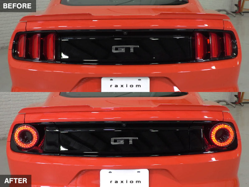 Raxiom 15-22 Ford Mustang Halo LED Tail Lights - Gloss Black Housing (Smoked Lens) 393827 393827 Photo - Close Up