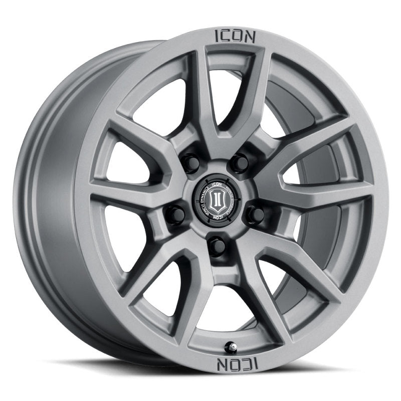 ICON Vector 5 17x8.5 5x5 -6mm Offset 4.5in BS 71.5mm Bore Titanium Wheel 2617857345TT 2617857345TT Photo - Primary
