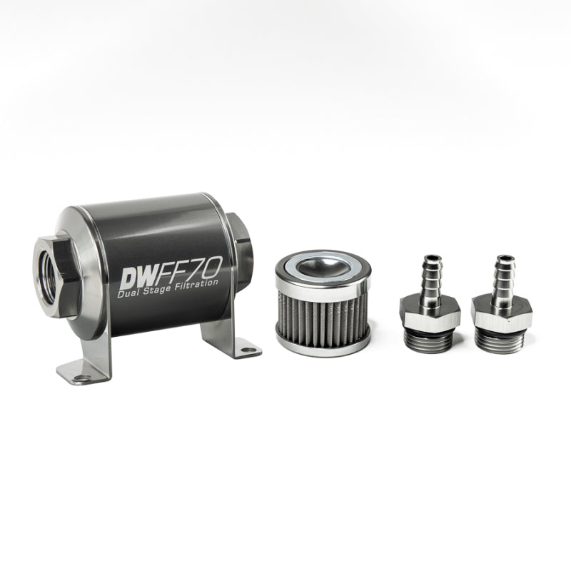 DeatschWerks 5/16 in, 40 micron, 70mm In-line fuel filter kit 8-03-070-040K-516 Photo - Primary