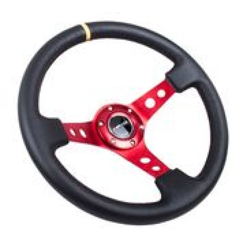 NRG Reinforced Steering Wheel-350mm Sport Steering Wheel (3" Deep)-Red RST-006RD-Y User 1