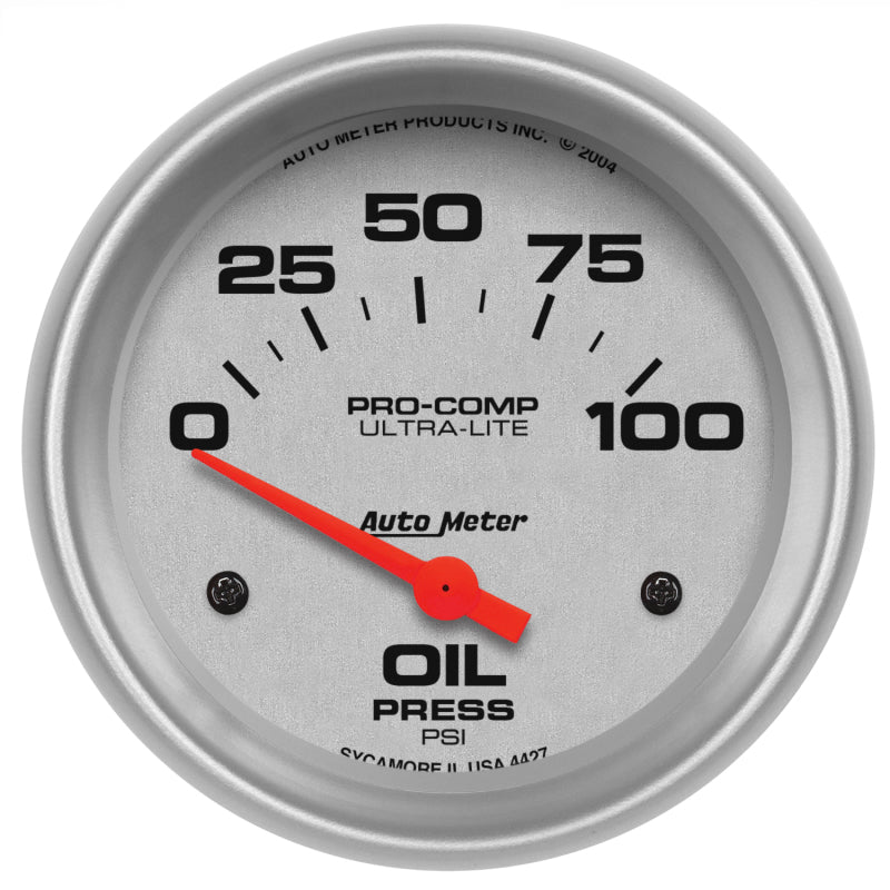 Autometer Gauge,Oil Pressure 2 5/8",100Psi, Electric,Ultra-Lite 4427 Photo - Primary