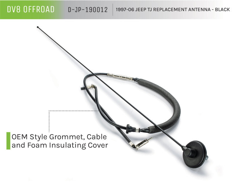 DV8 Offroad 1997-06 Jeep TJ Replacement Antenna Black D-JP-190012 D-JP-190012 Product Brochure - a specific brochure describing a Product