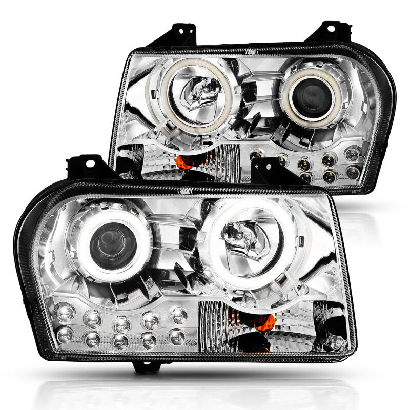 Anzo 2005-2010 Chrysler 300 Projector Headlights w/ Halo Chrome 121136 Photo - Unmounted
