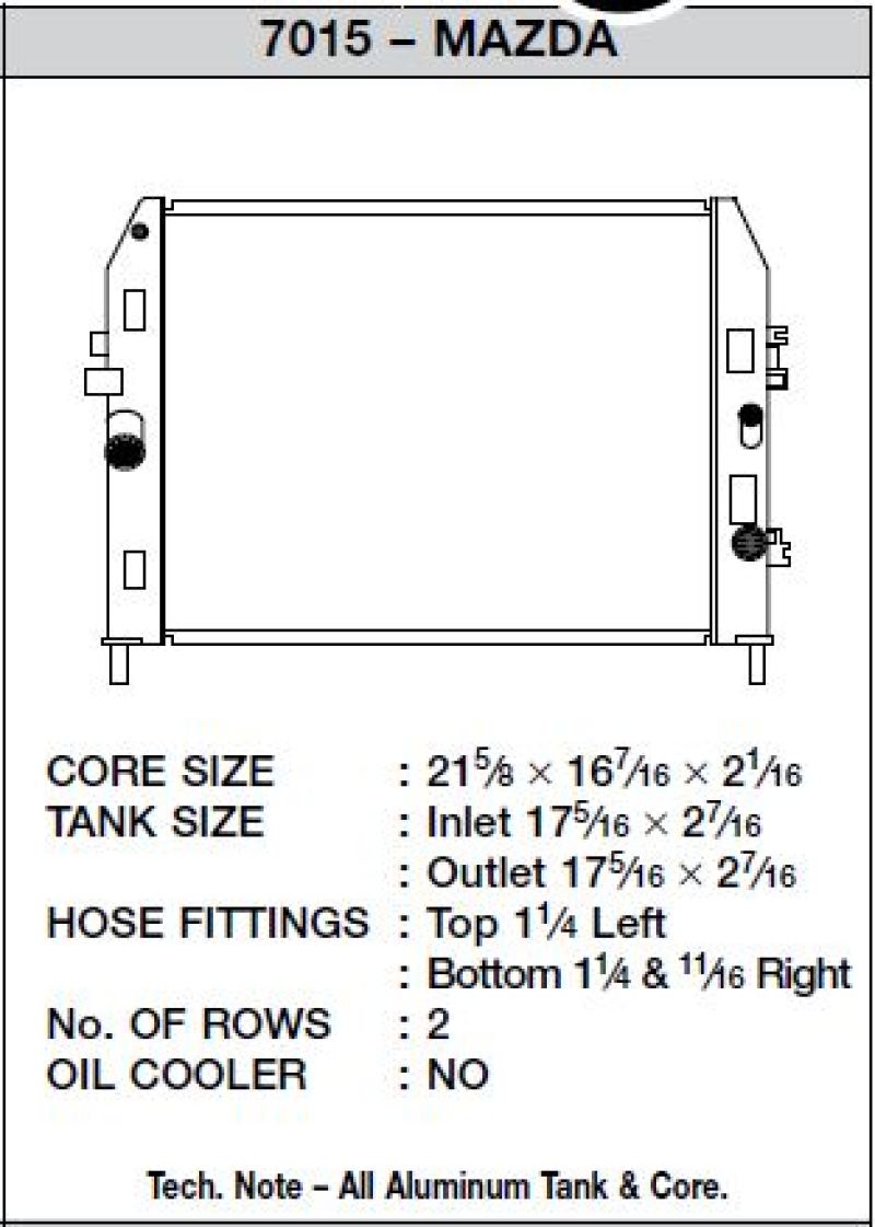CSF 06-14 Mazda Miata 7015 Technical Drawing