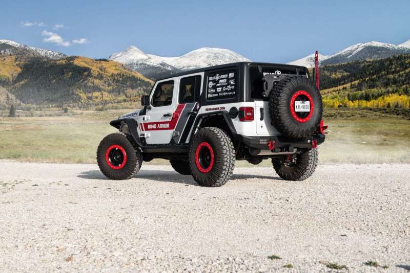 Road Armor 18-20 Jeep Wrangler JL Stealth Rear Bumper Mid Width w/Tire Carrier Assembly - Tex Blk 5182R1B-TC 5182R1B-TC Photo - Primary