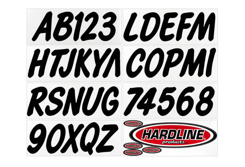 Hardline Boat Lettering Registration Kit 3 in. - 400 Black Solid BLK400EC BLK400EC Photo - Primary