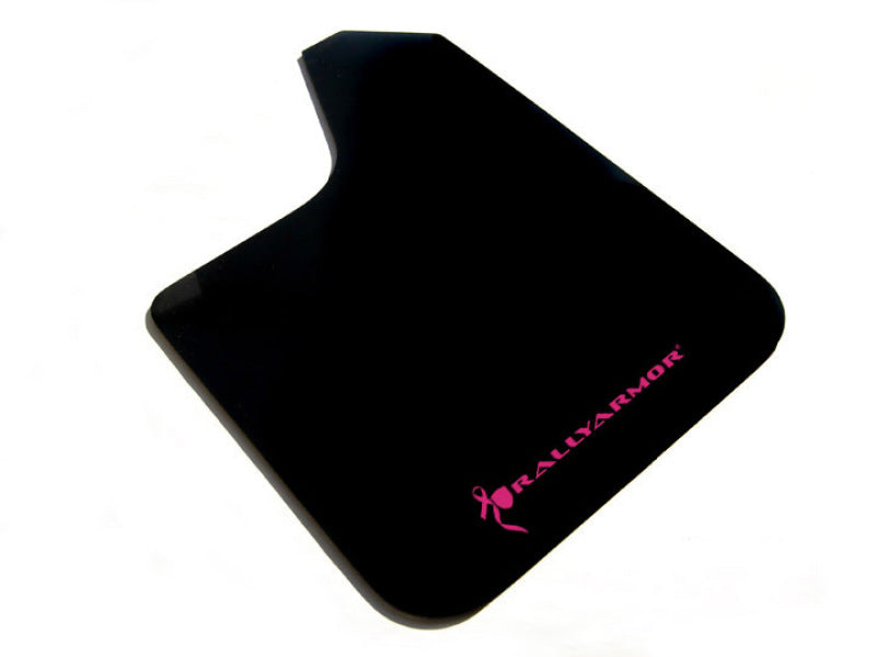 Rally Armor Universal fitment (no hardware) Basic Black Mud Flap w/ Pink Logo MF12-BAS-BCPK MF12-BAS-BCPK Photo - Primary