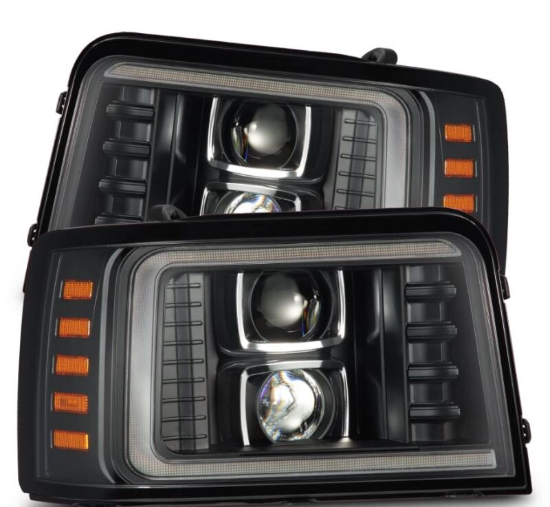 AlphaRex 92-96 Ford F-Series/Bronco PRO-Series Proj Headlight Blk w/Seq. Sig & DRL 880266 880266 Photo - Primary
