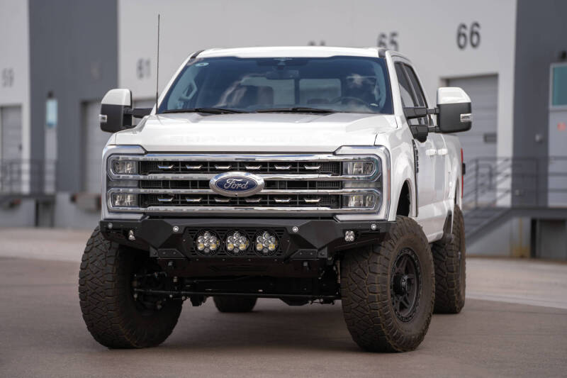 Addictive Desert Designs 2023+ Ford F-250/F-350 Bomber Front Bumper (w/ 3 Baja Designs LP6 Mounts) F810014100103 F810014100103 Photo - Mounted
