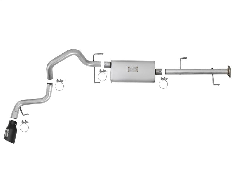 aFe Scorpion 2-1/2in Aluminized Steel Cat-Back Exhaust System w/Black Tip 49-06039-B Photo - Unmounted