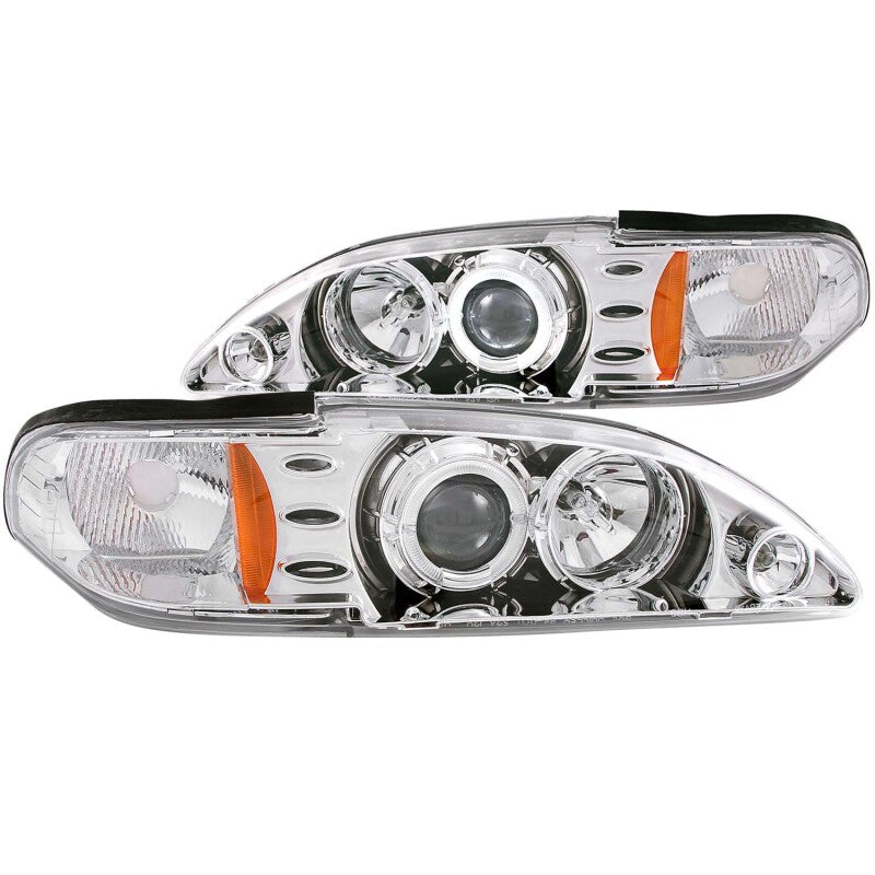 Anzo 1994-1998 Ford Mustang Projector Headlights w/ Halo Chrome 1pc 121039 Photo - Primary