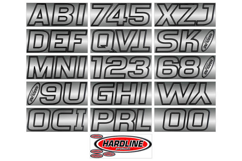 Hardline Boat Lettering Registration Kit 3 in. - 700 Chrome/Black CHBLK700 CHBLK700 Photo - Primary