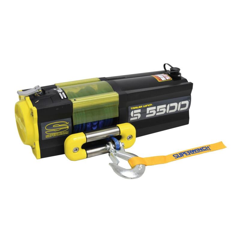 Superwinch 5500 LBS 12 VDC 1/4in x 60ft Synthetic Rope S5500 Winch 1455201 1455201 Photo - out of package