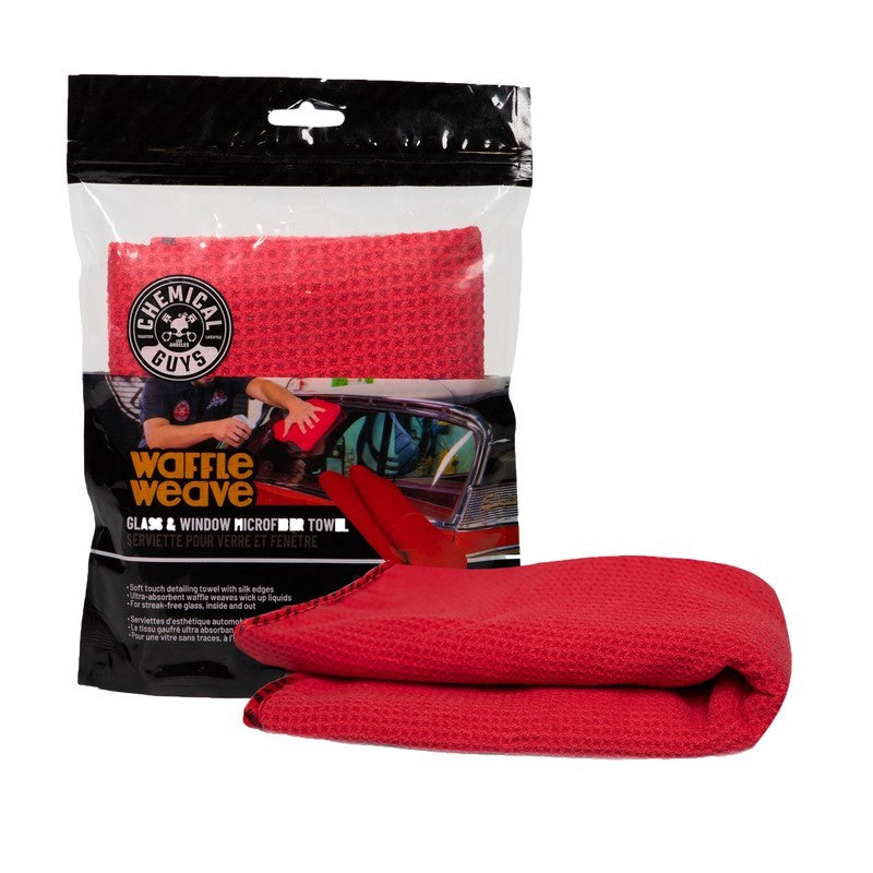 Chemical Guys Waffle Weave Glass & Window Microfiber Towel - 24in x 16in - Red (P48) MIC707 MIC707 User 1