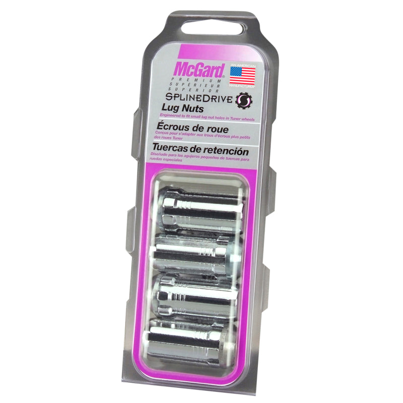 McGard SplineDrive Lug Nut (Cone Seat) M14X1.5 / 1.648in. Length (4-Pack) - Chrome (Req. Tool) 65315 65315 Photo - Primary