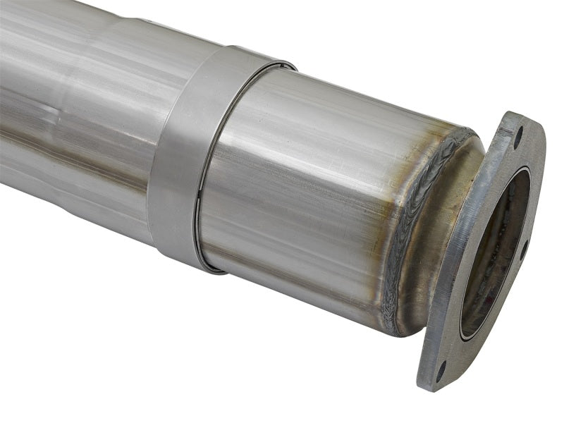 aFe ATLAS 5in DPF-Back Aluminized Steel Exhaust System w/Black Tip - Ford 49-03090-B Photo - Unmounted