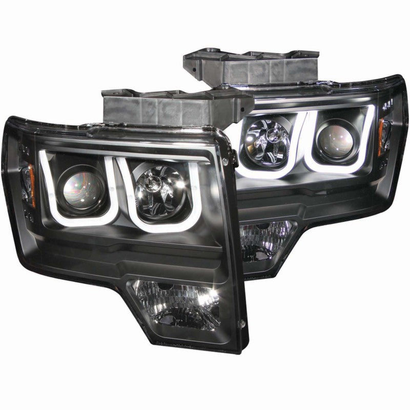 Anzo 2009-2014 Ford F-150 Projector Headlights w/ U-Bar Black 111263 Photo - Primary