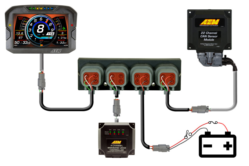 AEM Electronics 4 Port AEMnet CAN Hub 30-2225 Illustration Guide
