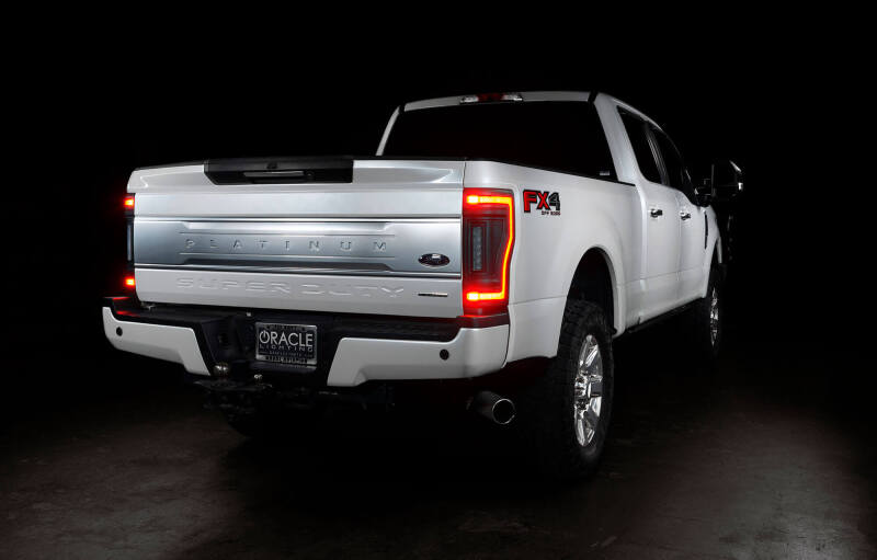 ORACLE Lighting 17-22 Ford F-250/350 (Black Series) Flush Mount LED Tail Lights 5896-504-T 5896-504-T Photo - lifestyle view