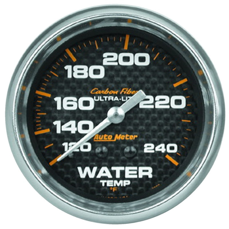 Autometer Gauge, Water Temp, 2 5/8", 120-240 Deg. F, Mechanical, Carbon Fiber 4832 Photo - Primary