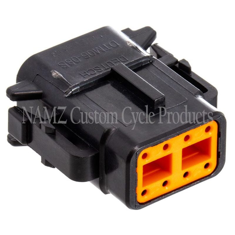NAMZ Deutsch DTM 8-Position Black Plug w/(8) Stamped Terminals & Wedgelock (HD 74118-98BK) MDP-8B MDP-8B Photo - Primary