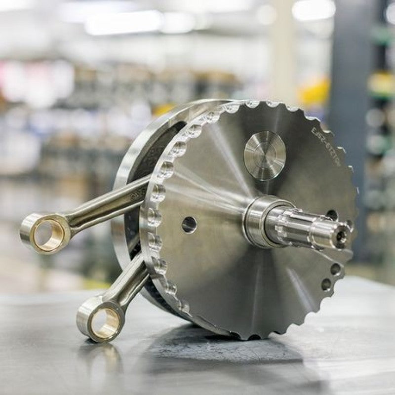 S&S Cycle 00-06 BT 4-1/2in Stroke Flywheel Assembly w/ Sprocket Shaft Bearing Race 320-0453 320-0453 Photo - Primary