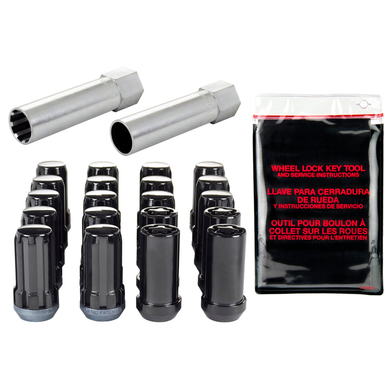 McGard SplineDrive Tuner 5 Lug Install Kit w/Locks & Tool (Cone) 1/2-20 / 13/16 Hex / 1.6in. L - Blk 65540BK 65540BK Photo - Primary