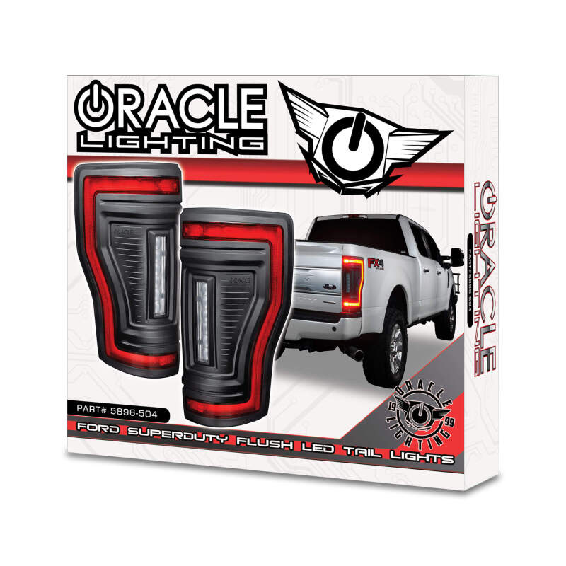 ORACLE Lighting 17-22 Ford F-250/350 (Black Series) Flush Mount LED Tail Lights 5896-504-T 5896-504-T Photo - in package