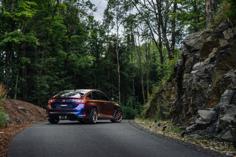 MBRP 23-24 Honda Civic Type R 2.0L T304 SS 3in Cat-Back Exhaust Triple Center Outlet w/ Burnt Tips S49023BE S49023BE Photo - lifestyle view