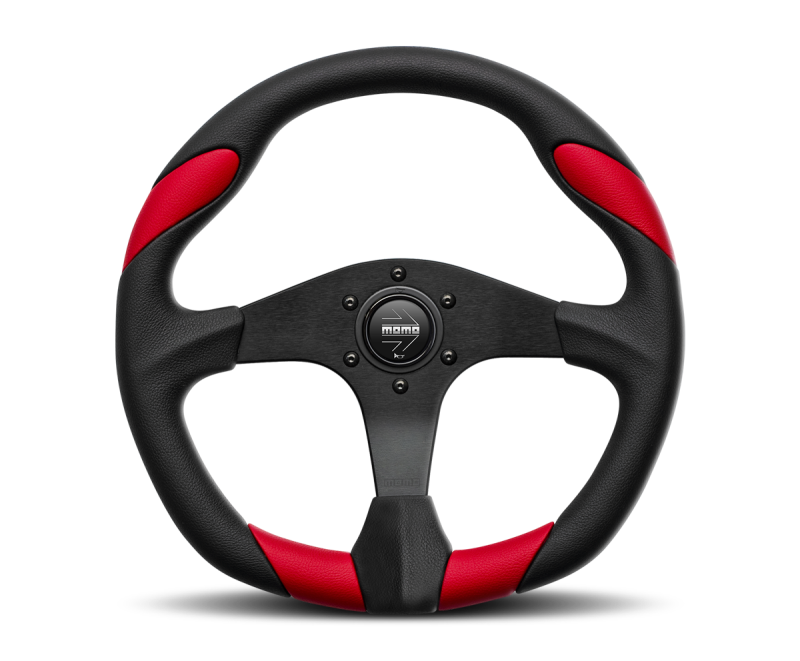 Momo Quark Black Leather Steering Wheel 350mm Red Insert QRK35BK0R User 1