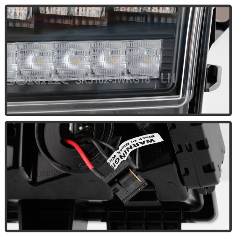 Spyder Jeep Wrangler 2018-2019 (Halogen Model Only) LED Front Bumper Lights - Seq. Signal - Black 5086785 5086785 Photo - Unmounted