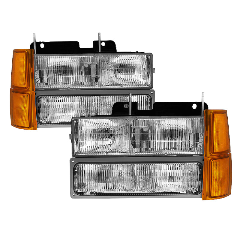 SPYDER Xtune Chevy Suburban 94-98 Headlights w/ Corner & Parking Lights 8pcs - OEM HD-JH-CCK94-OE-C-SET 9034428 9034428 Photo - Primary
