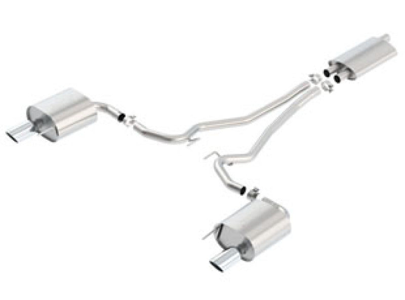 Borla 15-16 Ford Mustang EcoBoost 2.3L AT/MT EC-Type Cat Back SS Single Round Rolled Tips Exhaust 1014039 1014039 Photo - Primary