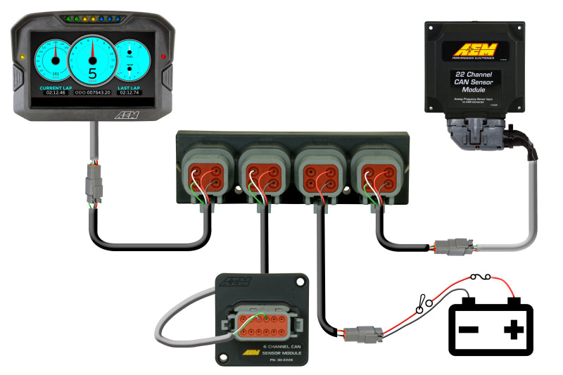 AEM Electronics 4 Port AEMnet CAN Hub 30-2225 Illustration Guide