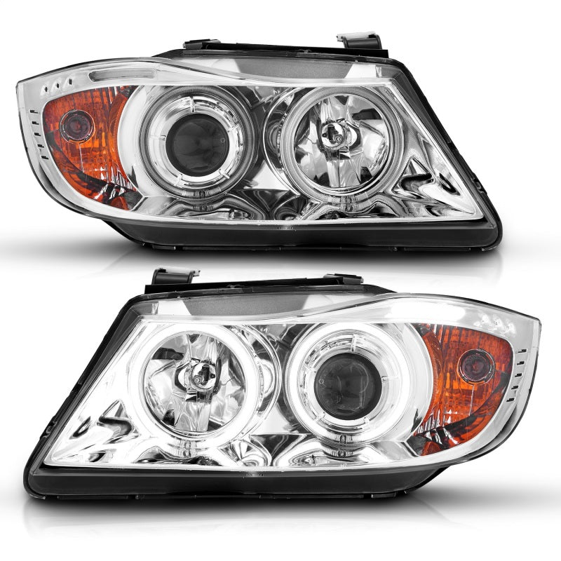 Anzo 2006-2008 BMW 3 Series E90-E91 Projector Headlights w/ Halo w/ LED Bar 121336 Photo - Unmounted
