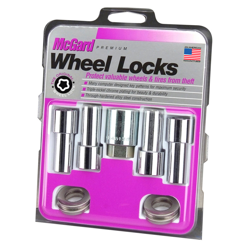 McGard Wheel Lock Nut Set - 4pk. (X-Long Shank) M12X1.5 / 13/16 Hex / 2.165in. Length - Chrome 23185 23185 Photo - in package