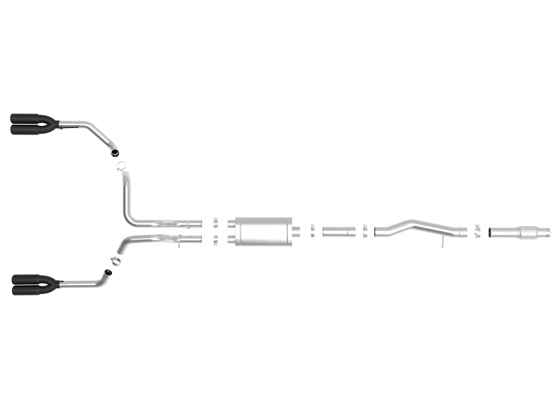 aFe Vulcan Series 4-3in 304SS Exhaust Cat-Back w/ Blk Tips 2019 GM Silverado/Sierra 1500 V8-6.2L 49-34102-B 49-34102-B Photo - Unmounted