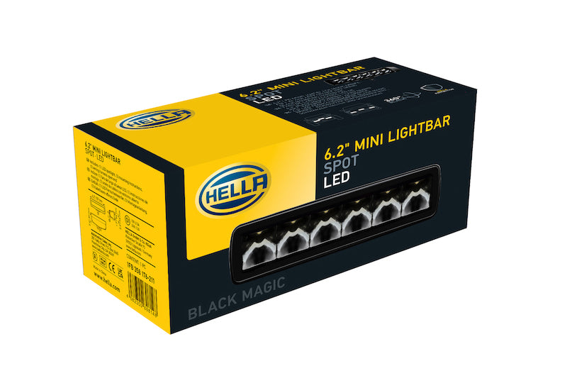 Hella Universal Black Magic 6 L.E.D. Mini Light Bar - Spot Beam 358176211 358176211 Photo - in package