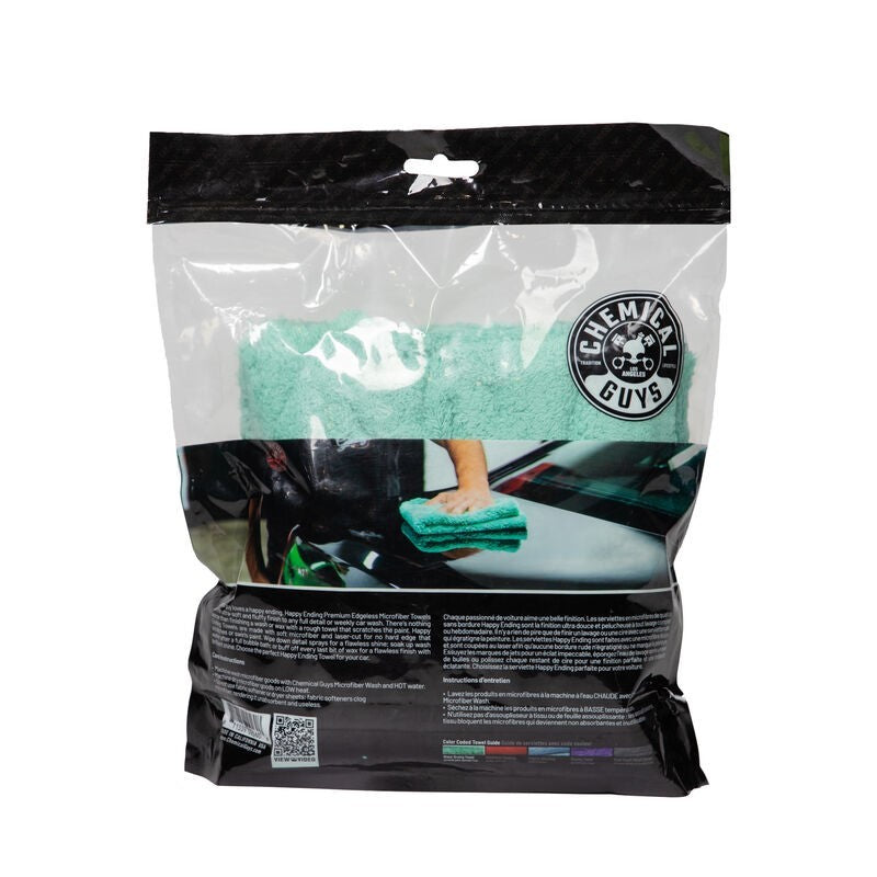 Chemical Guys Happy Ending Ultra Edgeless Microfiber Towel - 16in x 16in - Green - 3 Pack (P16) MIC34603 MIC34603 User 1