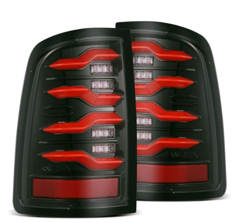 AlphaRex 09-18 Dodge RAM LUXX-Series LED Taillights Black Red w/Actv Light & SS 640002 640002 Photo - Primary