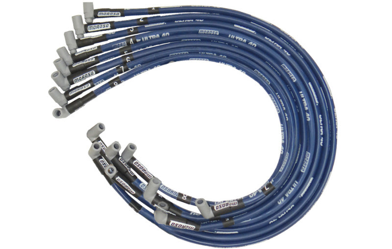 Moroso Ultra 40, Custom Fit Wire Set Blue Wire Sleeved BBC, Under Header/HEI 73616 Photo - Primary