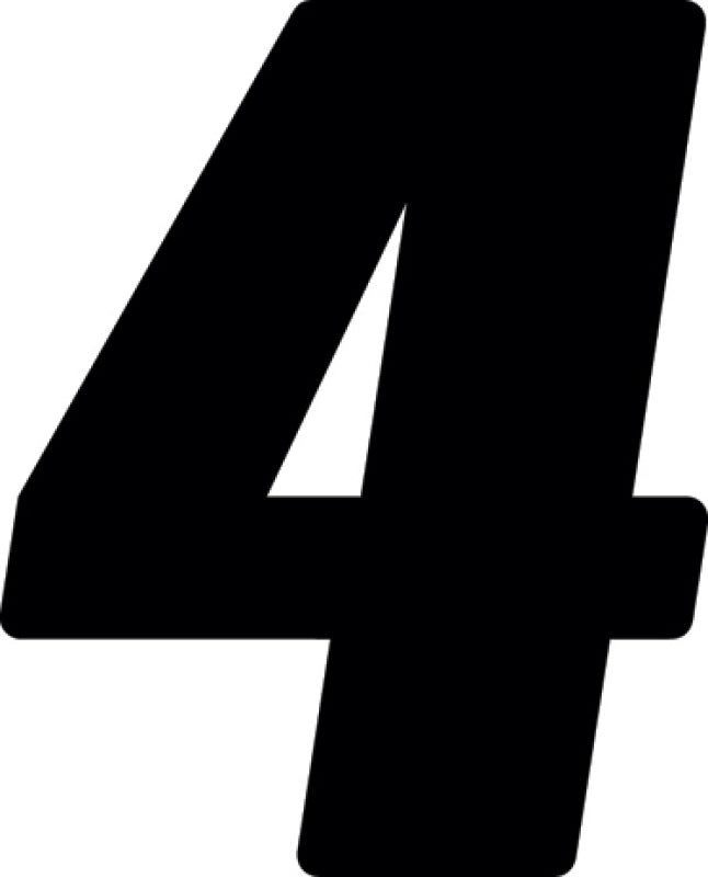 Hardline Dirt Digits 3pk 7 in. - High Gloss Number 4 - Black DD73B-4 DD73B-4 Photo - Primary