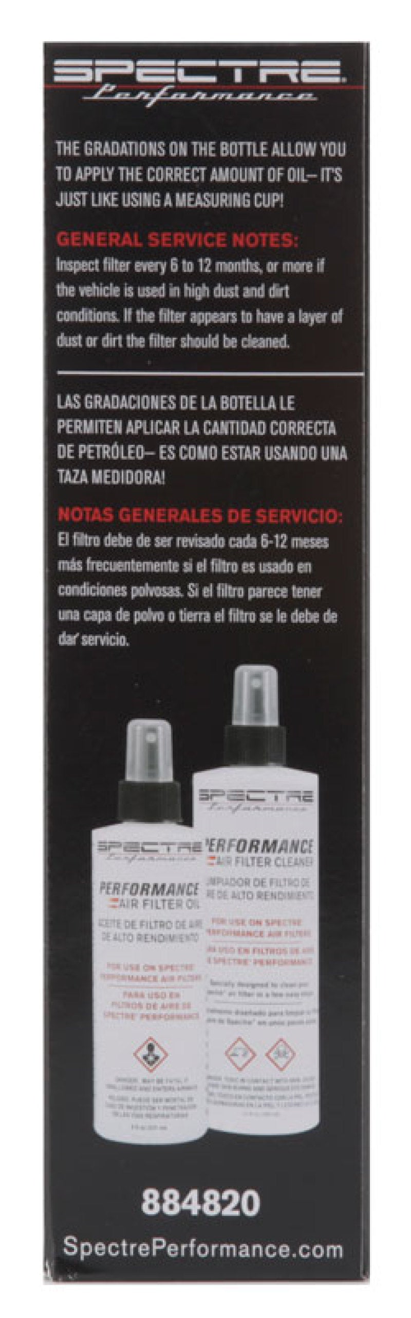 Spectre Accucharge Kit for HPR Filters - Clear 884820 884820 Photo - in package