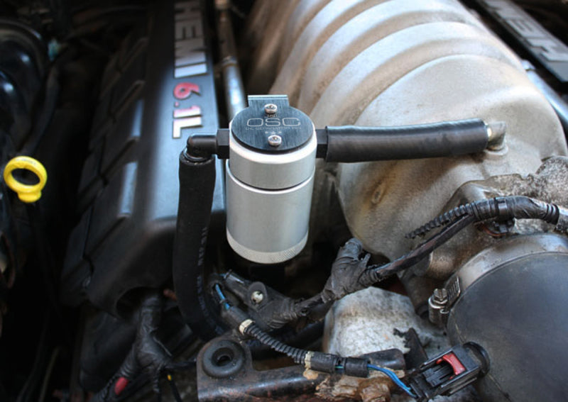 J&L 05-10 Dodge Charger 6.1L Hemi Passenger Side Oil Separator 3.0 - Black Anodized 3062P-C 3062P-C Photo - Primary