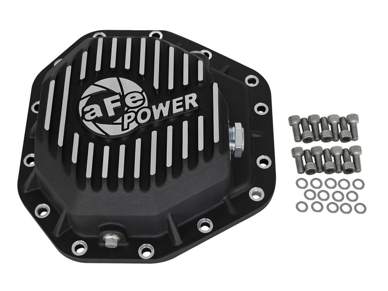 aFe Pro Series Rear Differential Cover Kit Black w/Machined Fins, Gear Oil 46-70352-WL Photo - Unmounted